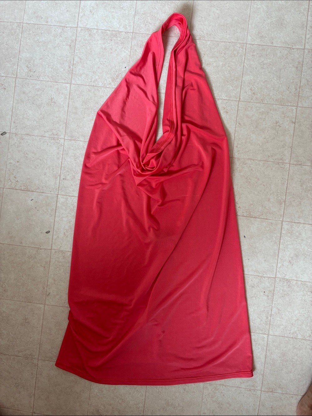 Women’s Cowl Neck Short Sleeve Top Size Small in Coral Pink
